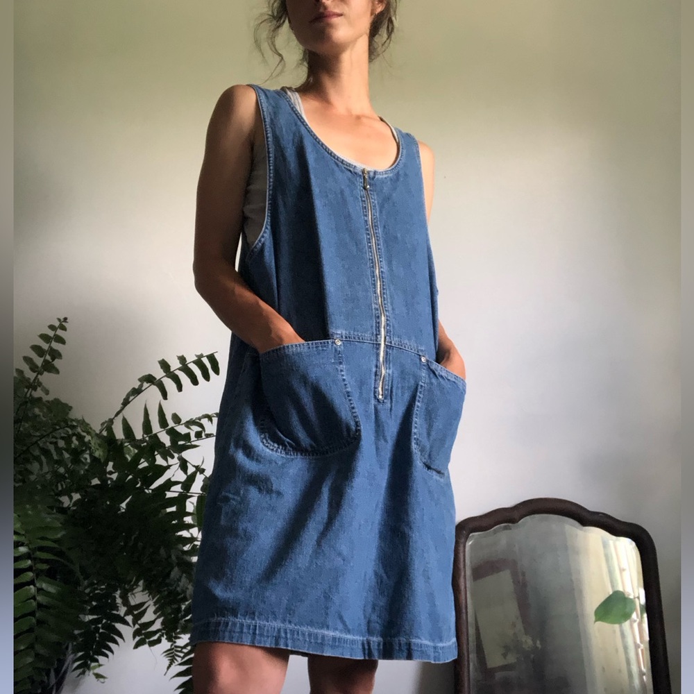 Denim zip dress